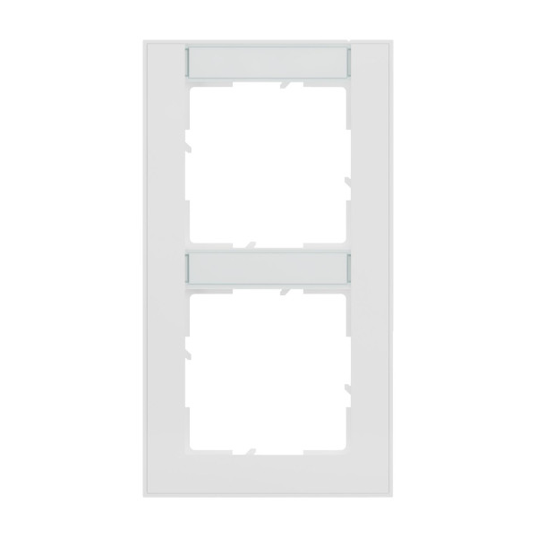 Legrand Seano+ 2-fach Rahmen vertikal mit Beschriftungsfeld, nachhaltige Produktion und Verpackung, Ultraweiß, 765992