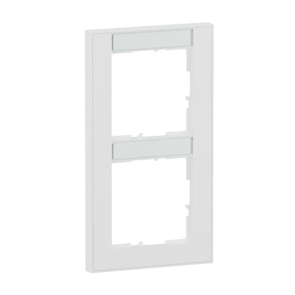 Legrand Seano+ 2-fach Rahmen vertikal mit Beschriftungsfeld, nachhaltige Produktion und Verpackung, Ultraweiß, 765992