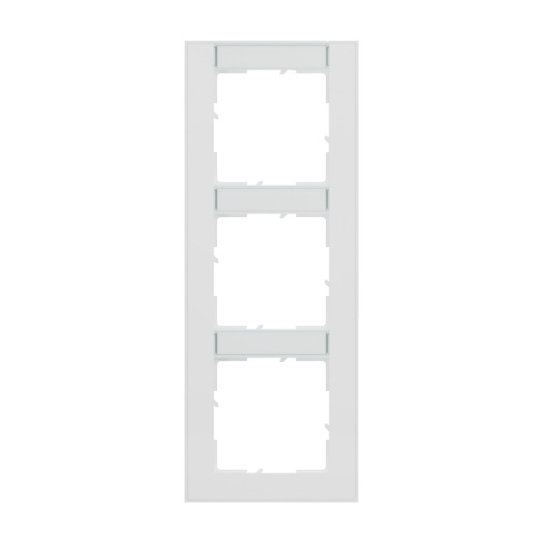 Legrand Seano+ 3-fach Rahmen vertikal mit Beschriftungsfeld, nachhaltige Produktion und Verpackung, Ultraweiß, 765993
