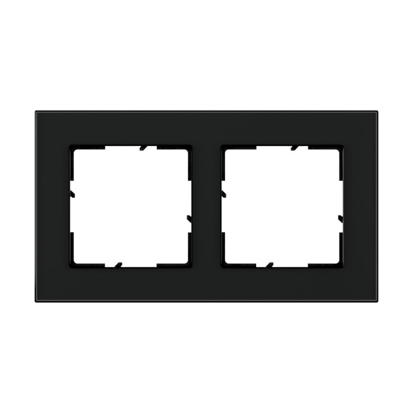 Legrand SEANO Natura 2-fach Rahmen aus Echtmaterial, nachhaltige Produktion und Verpackung, Designausführung: Black Smoked Glas, 766112