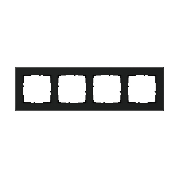 Legrand SEANO Natura 4-fach Rahmen aus Echtmaterial, nachhaltige Produktion und Verpackung, Designausführung: Black Smoked Glas, 766114