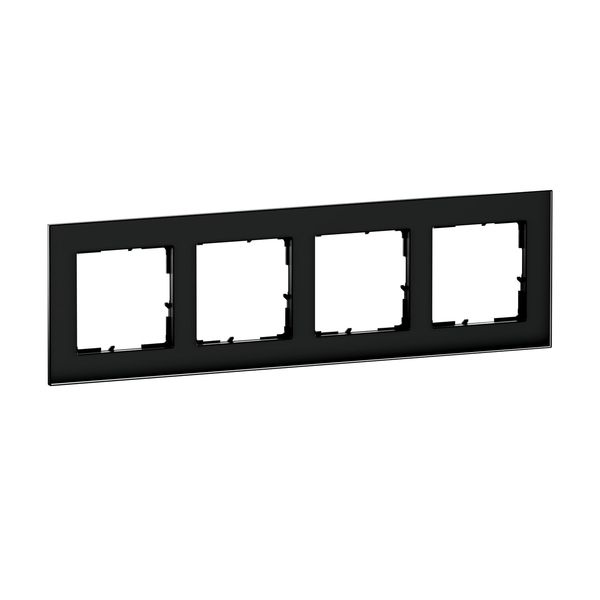 Legrand SEANO Natura 4-fach Rahmen aus Echtmaterial, nachhaltige Produktion und Verpackung, Designausführung: Black Smoked Glas, 766114