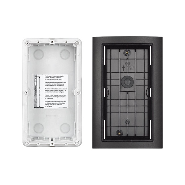 Bticino Unterputz-Set Linea 3000, Zubehör bestehend aus Modulträger (Kunststoff) und Abdeckrahmen (ZAMAK) (Art.-Nr. 343063) & UP-Kasten (Art.-Nr. 350020) 905198