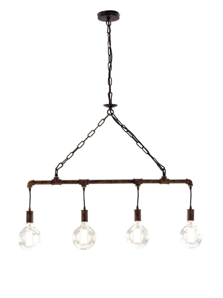 LUCE Design Armacord Pendelleuchte 4fach E27 Rostfarbig Antik