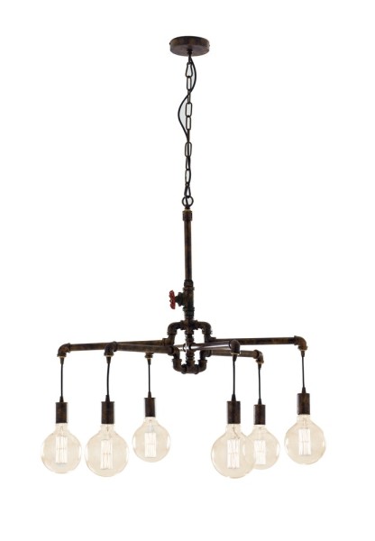 LUCE Design Armarcord Pendelleuchte 6fach E27 Rostfarbig Antik