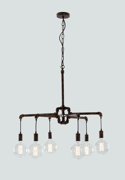 LUCE Design Armarcord Pendelleuchte 6fach E27 Rostfarbig Antik