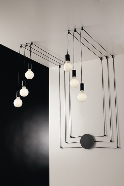 LUCE Design Habitat Deckenleuchte 6fach E27 Schwarz