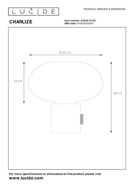 Lucide CHARLIZE Tischlampe E27 Amber, Grün 03520/01/62