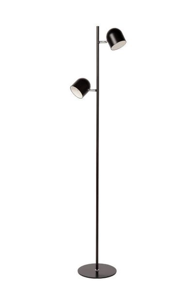 Lucide SKANSKA LED Stehleuchte 2x 2x 5W dimmbar 360° drehbar Schwarz 03703/10/30