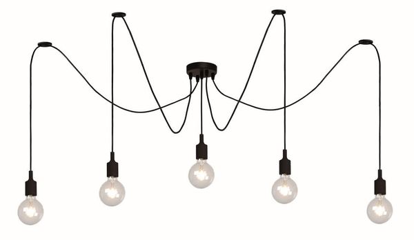 Lucide FIX Pendelleuchte 5x E27 Schwarz 08408/05/30