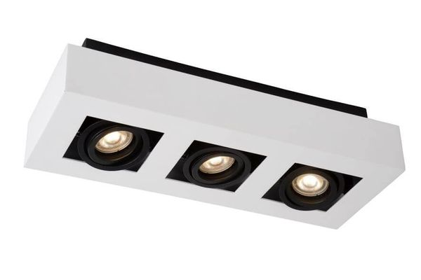 Lucide XIRAX LED Deckenleuchte 3x GU10 Dim-to-warm 3x 5W dimmbar 360° drehbar Weiß, Schwarz 95Ra 09119/16/31