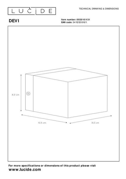Lucide DEVI Wandleuchte G9 Weiß 09201/01/31