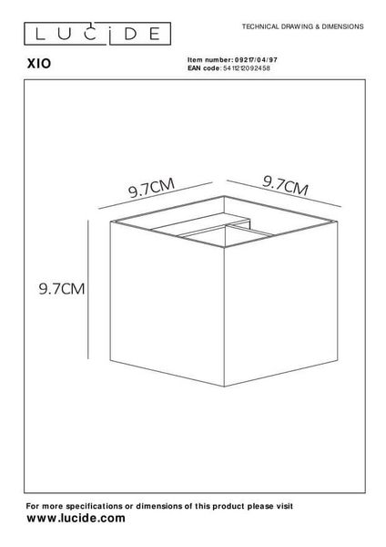 Lucide XIO LED Wandleuchte G9 4W dimmbar Rostfarbe 09217/04/97