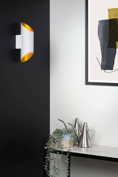 Lucide QUIRIJN Wandleuchte G9 Weiß, Mattes Gold, Messing 09233/01/31