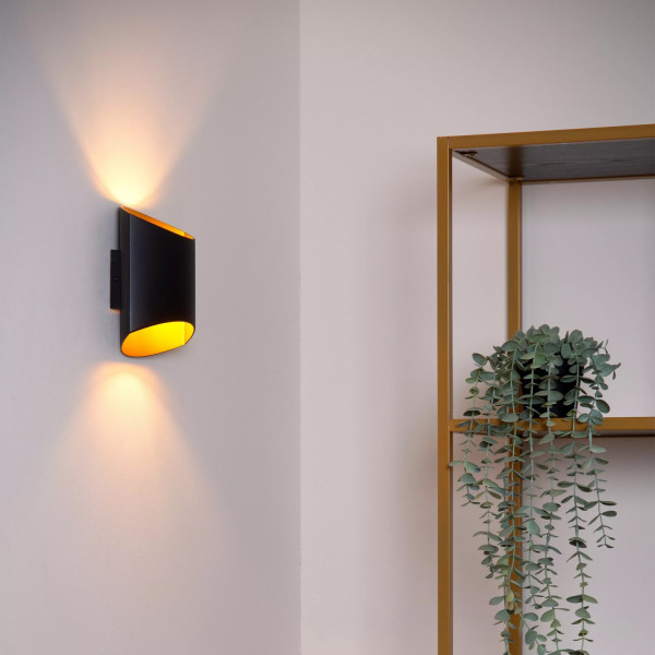 Lucide DILETTA Wandleuchte G9 Schwarz, Mattes Gold, Messing 09240/01/30