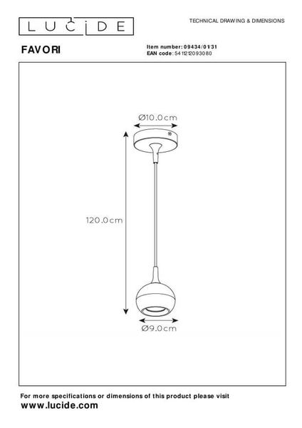 Lucide FAVORI Pendelleuchte GU10 Weiß, Mattes Gold, Messing 09434/01/31