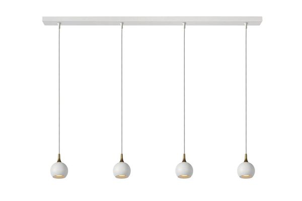 Lucide FAVORI Pendelleuchte 4x GU10 Weiß, Mattes Gold, Messing 09434/04/31