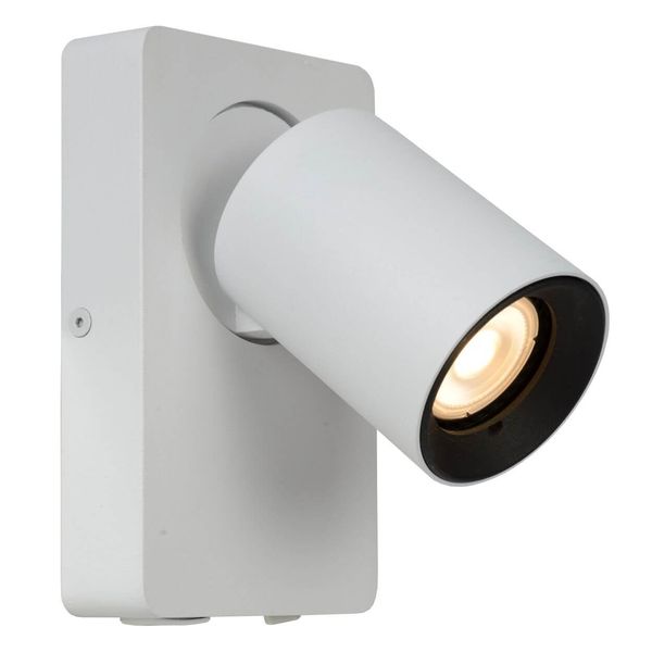 Lucide NIGEL LED Wandleuchte GU10 USB Aufladung 5W dimmbar 360° drehbar Weiß 95Ra 09929/06/31