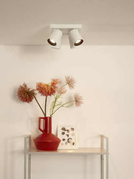 Lucide NIGEL LED Deckenleuchte 4x GU10 Dim-to-warm 4x 5W dimmbar drehbar Weiß 95Ra 09929/20/31