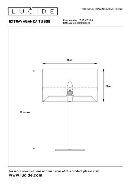 Lucide EXTRAVAGANZA TUSSE Tischlampe E14 Rosa, Gold 10509/81/66