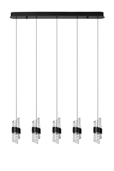 Lucide KLIGANDE LED Pendelleuchten 5-fach 7,8W dimmbar Warmweiss Modern Schwarz 70-150cm 13496/35/30