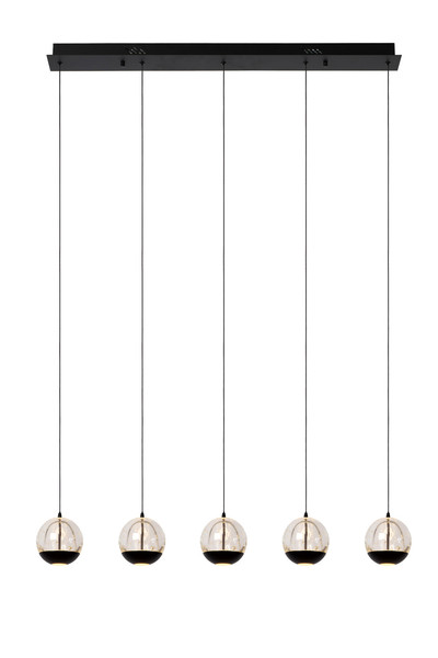 Lucide SENTUBAL LED Pendelleuchten 5-fach 5,3W dimmbar Warmweiss Modern Schwarz 70-150cm 13498/25/30