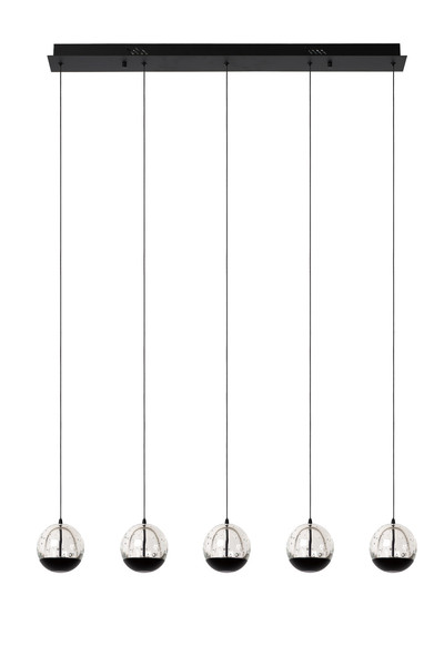 Lucide SENTUBAL LED Pendelleuchten 5-fach 5,3W dimmbar Warmweiss Modern Schwarz 70-150cm 13498/25/30