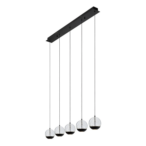 Lucide SENTUBAL LED Pendelleuchten 5-fach 5,3W dimmbar Warmweiss Modern Schwarz 70-150cm 13498/25/30
