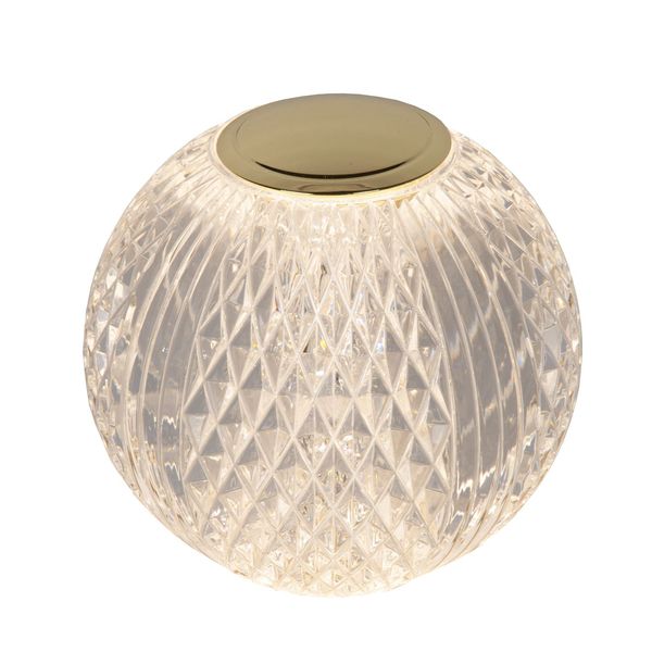 Lucide CINTRA LED Tischlampe 3-Stufen-Dimmer 1,5W dimmbar Transparent, Mattes Gold, Messing 95Ra 13599/01/60