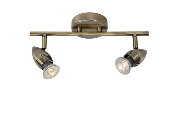 Lucide CARO-LED LED Deckenleuchte 2x GU10 2x 5W 360° drehbar Bronzefarbe 13955/10/03