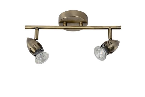 Lucide CARO-LED LED Deckenleuchte 2x GU10 2x 5W 360° drehbar Bronzefarbe 13955/10/03