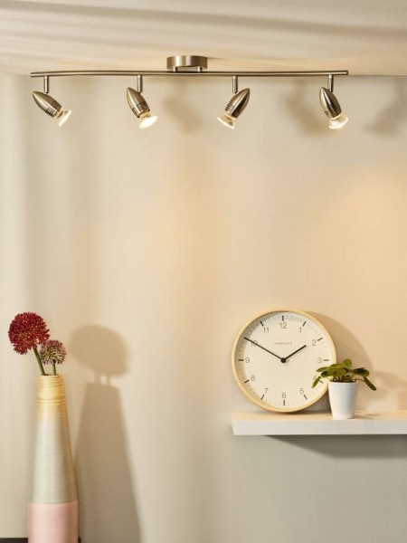 Lucide CARO-LED LED Deckenleuchte 4x GU10 4x 5W 360° drehbar Chrom Matt 13955/20/12