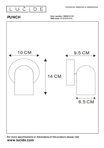 Lucide PUNCH Deckenleuchte GU10 360° drehbar Weiß 13958/01/31