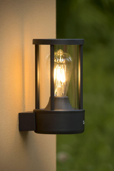 Lucide LORI Außen-Wandleuchte E27 Anthrazit Sensor IP44 14893/01/30