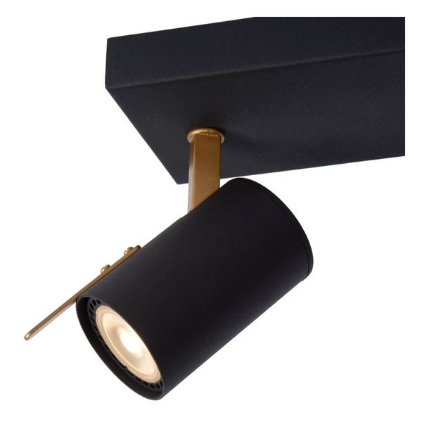 Lucide GRONY LED Deckenleuchte 2x GU10 Dim-to-warm 2x 5W dimmbar 360° drehbar Schwarz, Mattes Gold, Messing 95Ra 17998/10/30