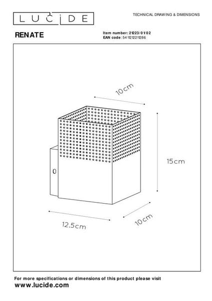 Lucide RENATE Wandleuchte E27 Mattes Gold, Messing, Schwarz 21223/01/02