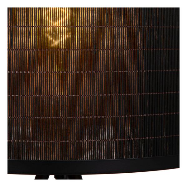 Lucide TAGALOG Stehleuchte E27 Schwarz, Helles Holz 21729/81/30