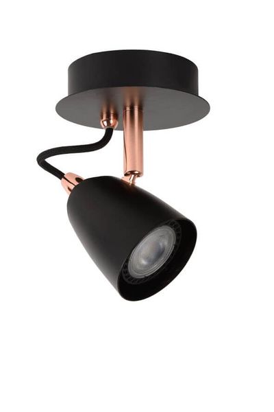 Lucide RIDE-LED LED Deckenleuchte GU10 5W dimmbar 360° drehbar Kupfer, Schwarz 26956/05/17