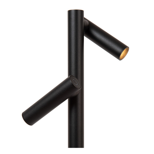 Lucide ANTRIM LED Stehlampe Mit Leselampe 2-fach 2,2W dimmbar IP54 Warmweiss Modern Schwarz 27703/04/30