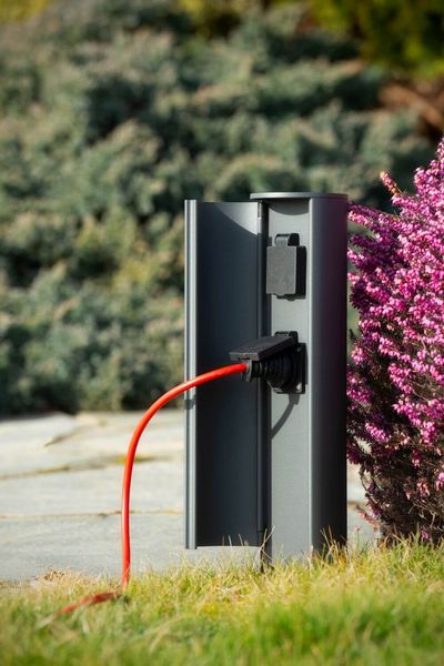 Lucide POWERPOINT Außensteckdose Anthrazit IP44 27849/12/29