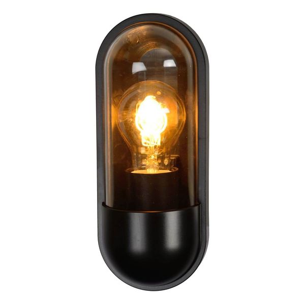 Lucide CAPSULE Außen-Wandleuchte E27 Schwarz, Transparent IP54 29897/01/30