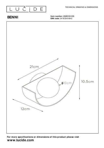 Lucide BENNI Wandleuchte G9 Grün, Opal 45201/01/33