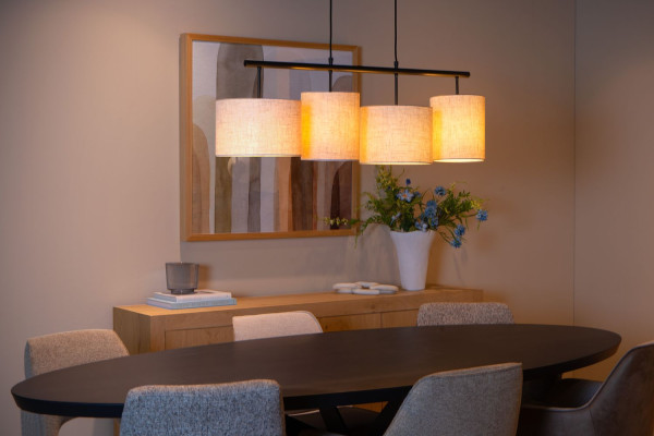 Lucide MAYA Pendelleuchte 4x E27 Beige, Schwarz 45409/04/38