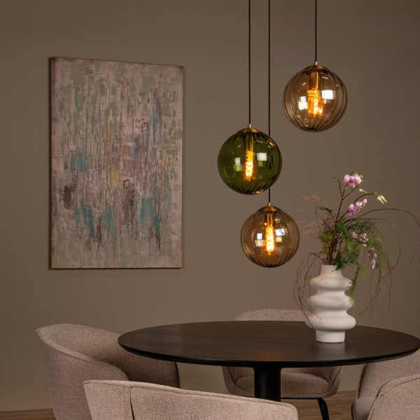 Lucide MONSARAZ Pendelleuchte 3x E27 Grün, Amber 45493/03/33