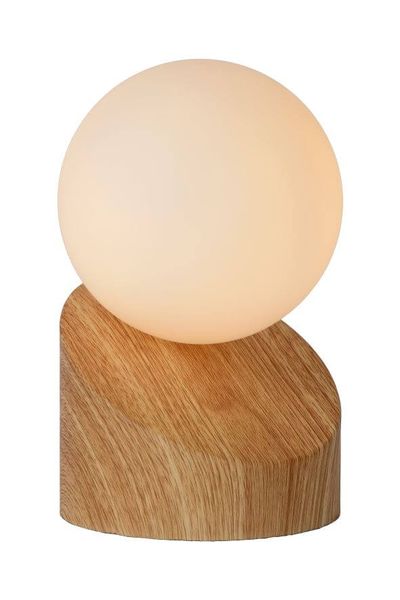 Lucide LEN Tischlampe G9 Helles Holz, Opal 45561/01/72