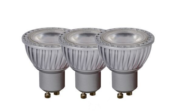 Lucide LED Lampe 3x GU10 3x 5W dimmbar Grau, Transparent 49006/15/36