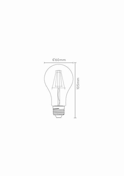 Lucide A60 LED Filament Lampe E27 5W dimmbar Matte 49020/05/67