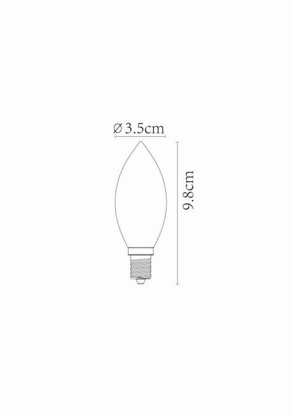Lucide C35 LED Filament Lampe E14 3W dimmbar Amber 49043/03/62