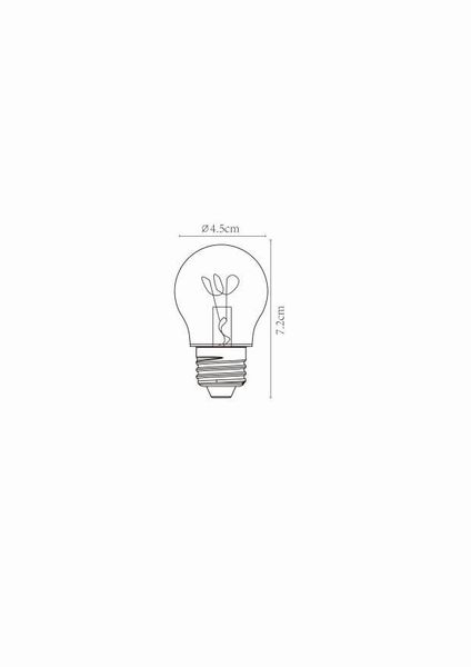 Lucide G45 LED Filament Lampe E27 3W dimmbar Amber 49045/03/62