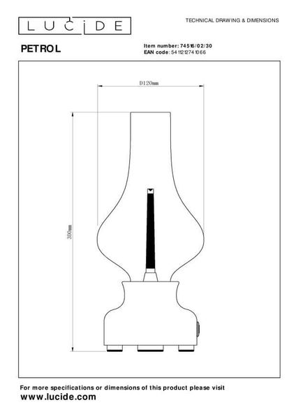 Lucide JASON LED Tischlampe 3-Stufen-Dimmer 2W dimmbar Schwarz, Rauchfarbe Grau 74516/02/30